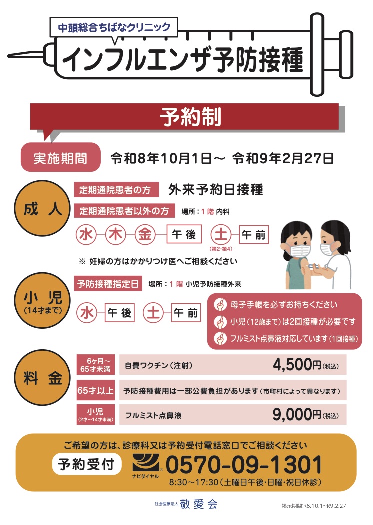 インフルエンザ予防接種ポスター